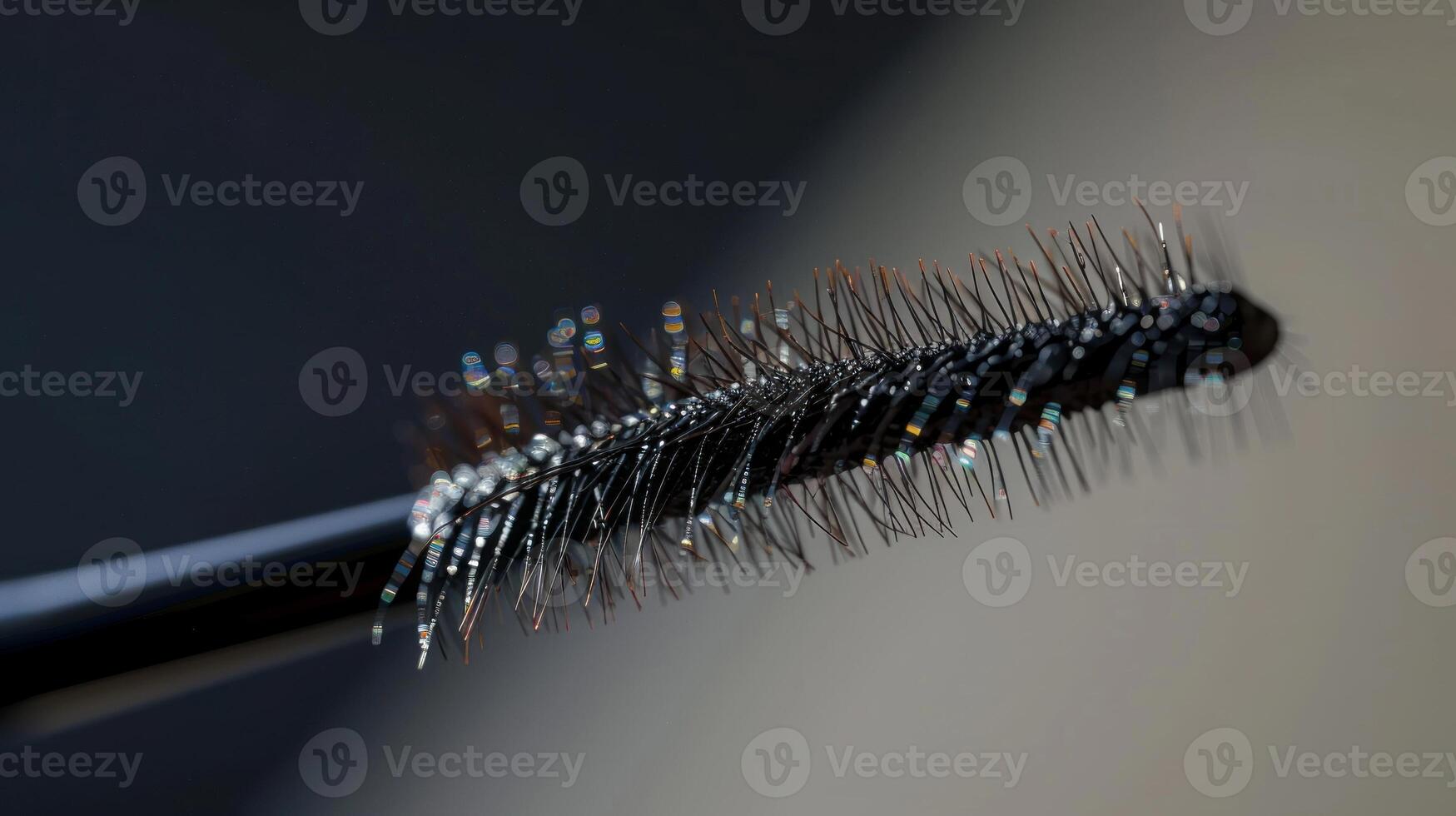 A closeup mockup of a mascara wand with perfectly defined lashes, emphasizing the products precision photo