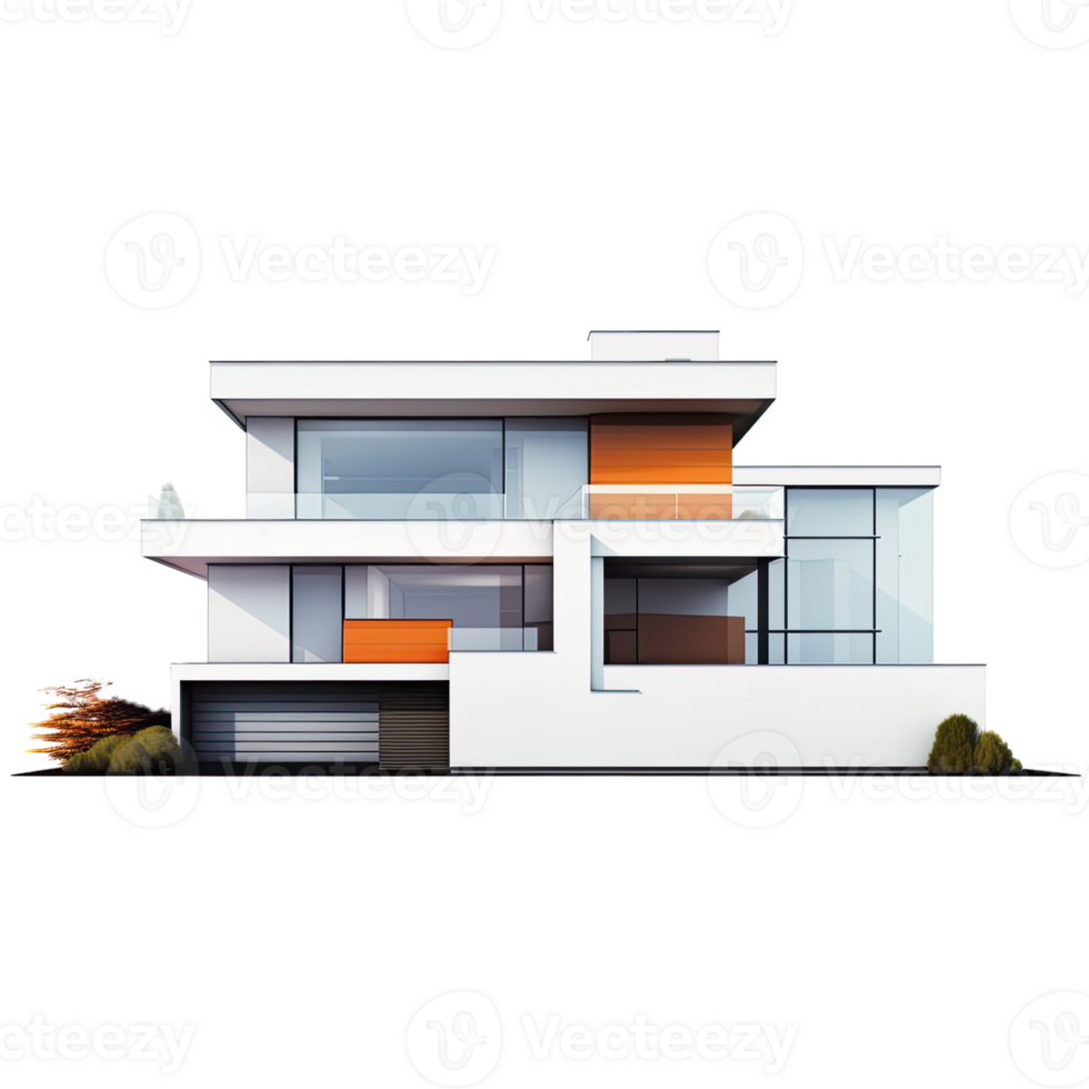 un doble historia casa con modular diseño aislado en transparente antecedentes png