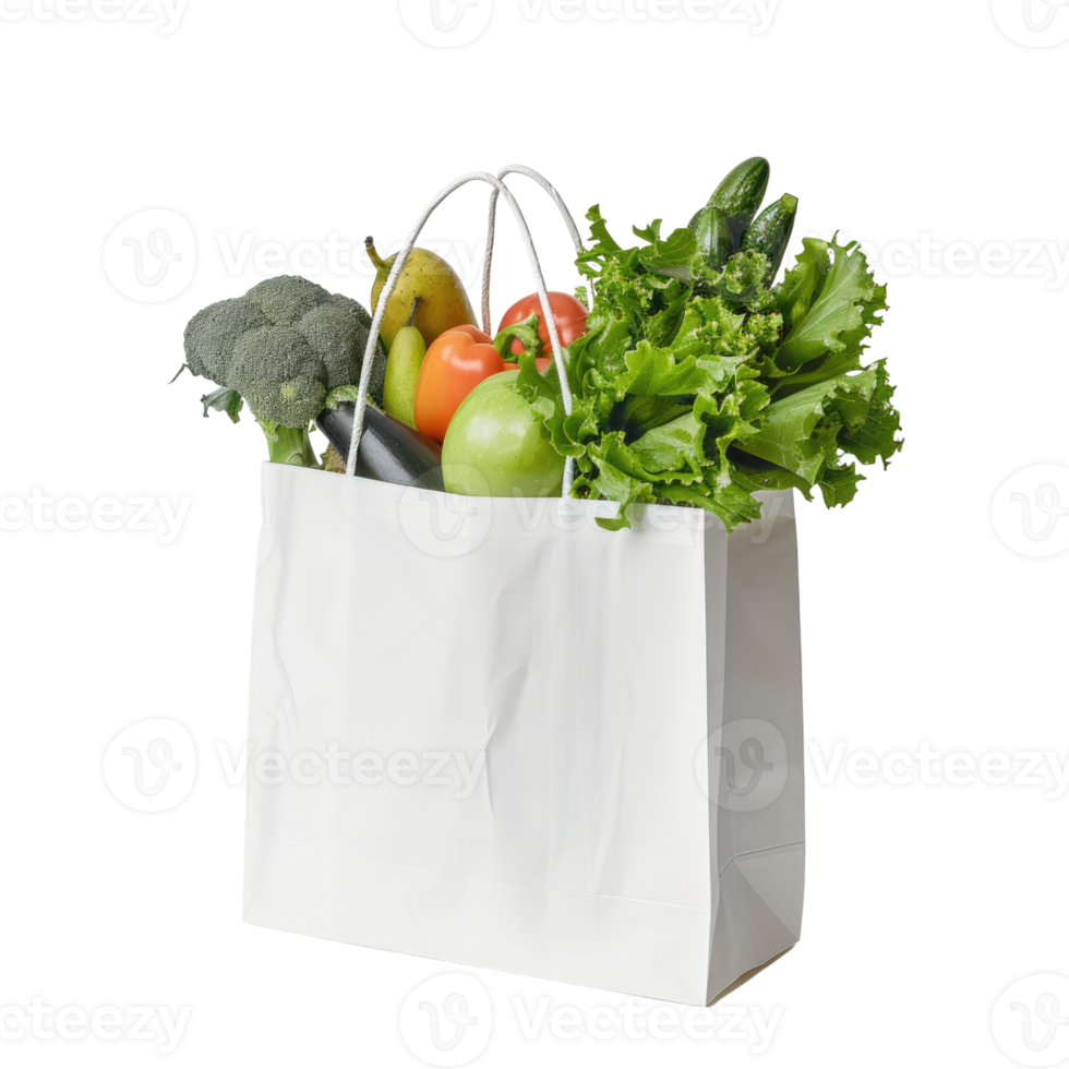 fresh vegetables in a paper bag without background background png