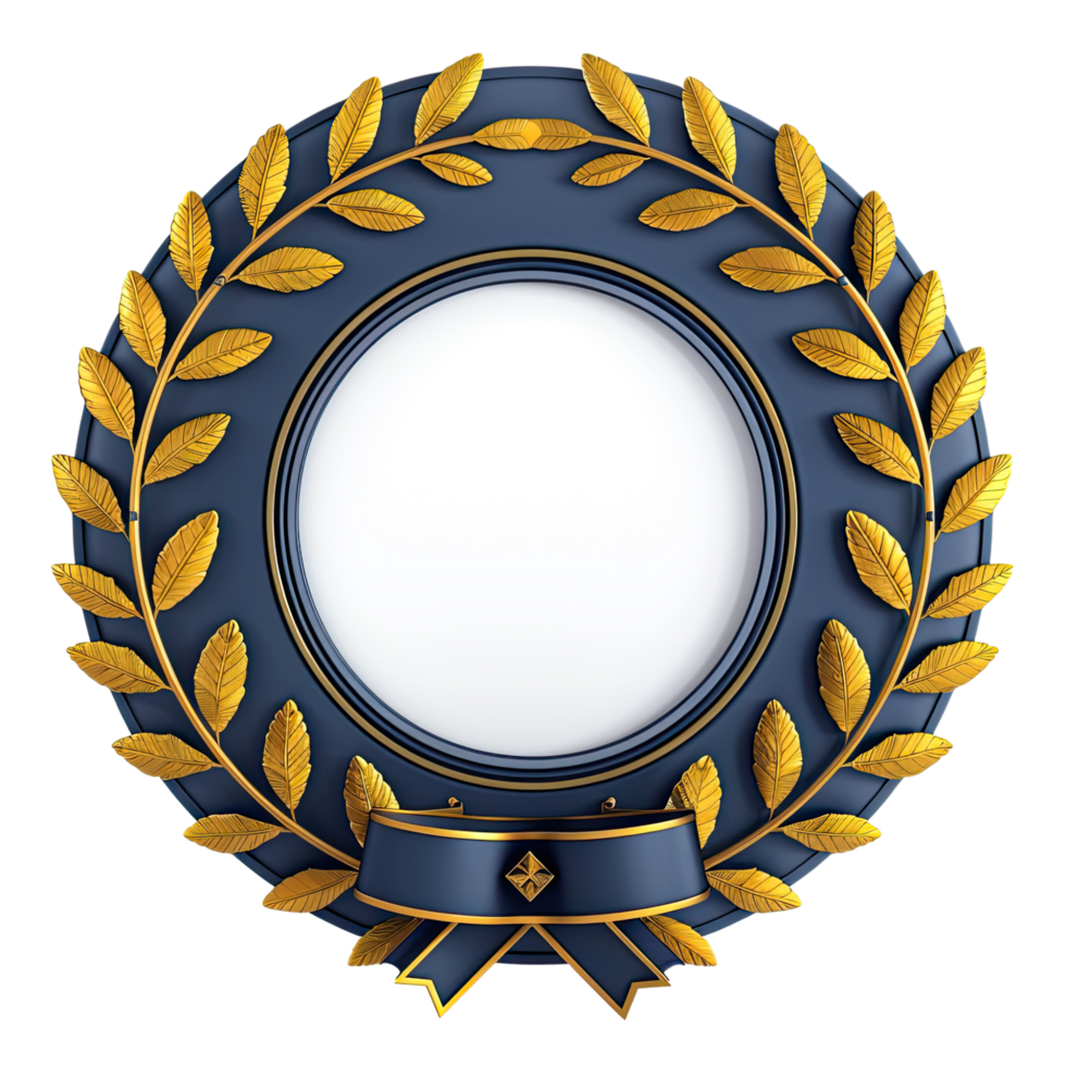 Golden emblem template for logo. Gold branches and ribbon. illustration stock illustration png
