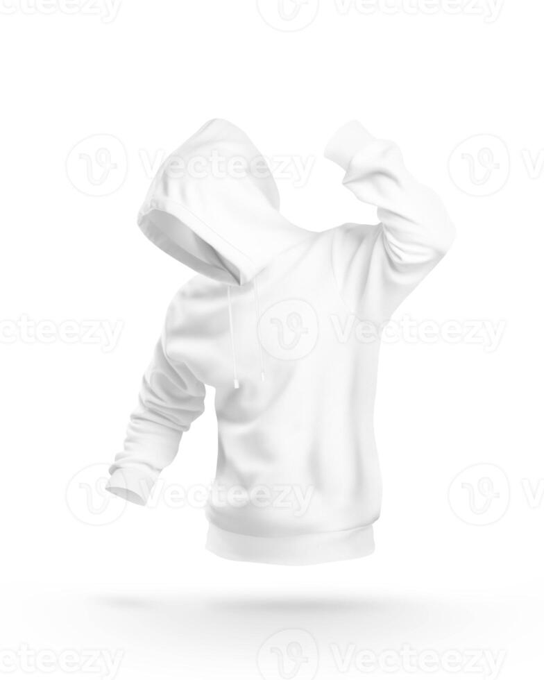Hoodie in Action on white background photo