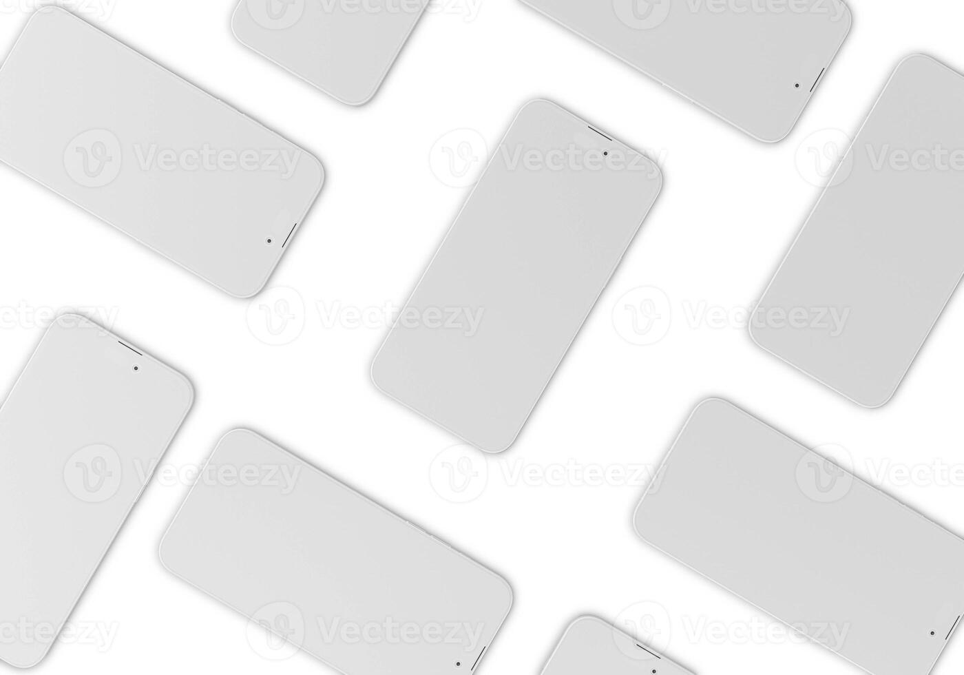 Phone Top View on white background photo