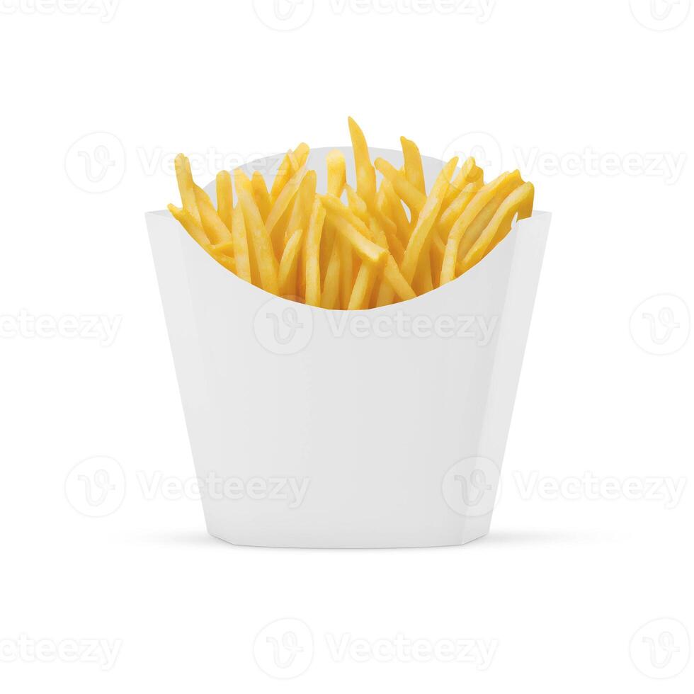 French Fries Packaging on white background photo