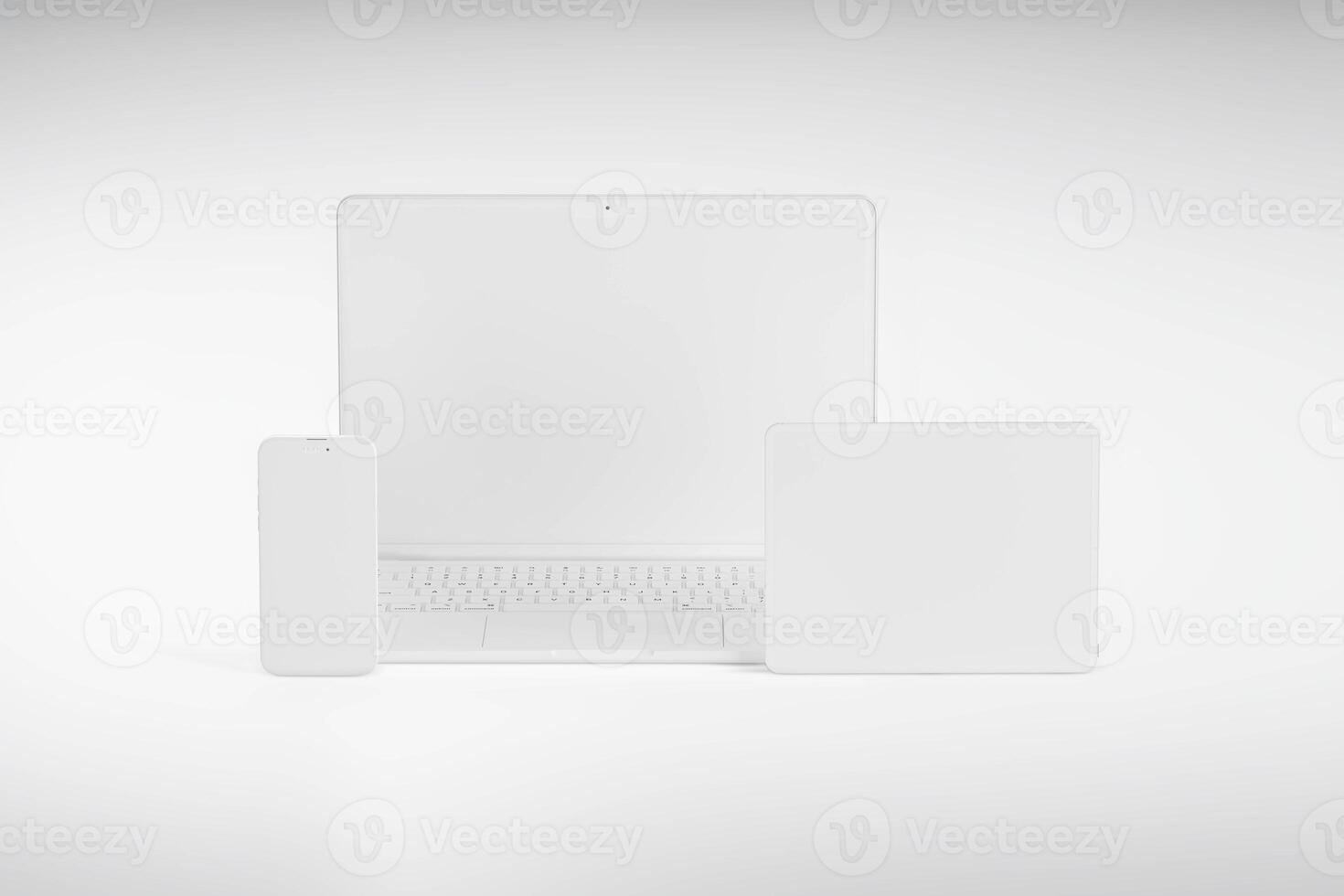 Devices on white background photo