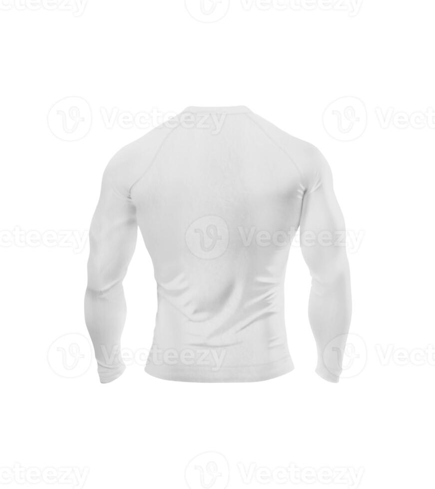 Long Sleeve Compression T-Shirt Back View on white background photo