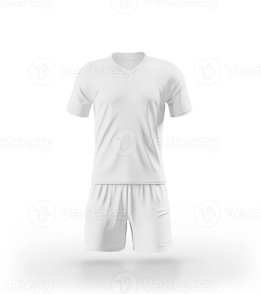 Uniform Soccer player front view on white background photo