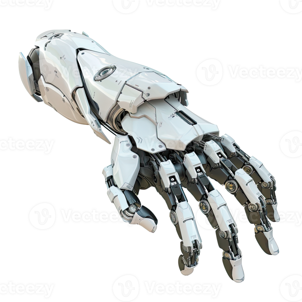 3D Electronic Robot Hand, without background, no background . png
