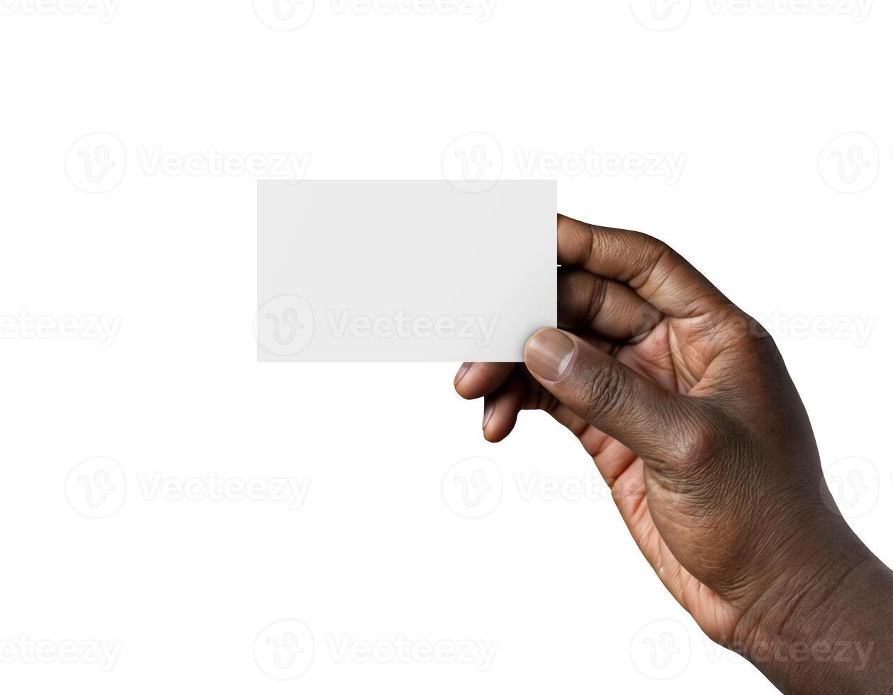 Business Card in Hand Mockup photo