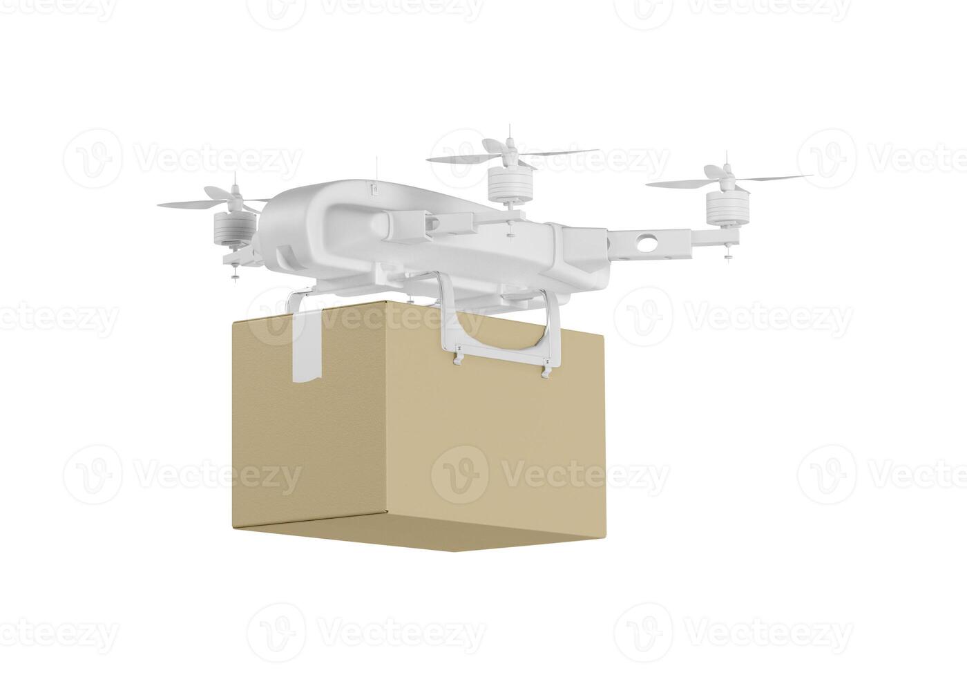 Drone with Box on white background photo