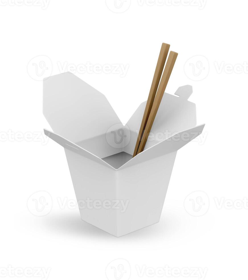 Noodle Box on white background photo