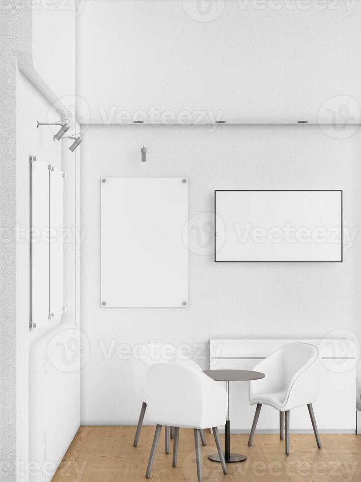 Exhibition Stand on white background photo