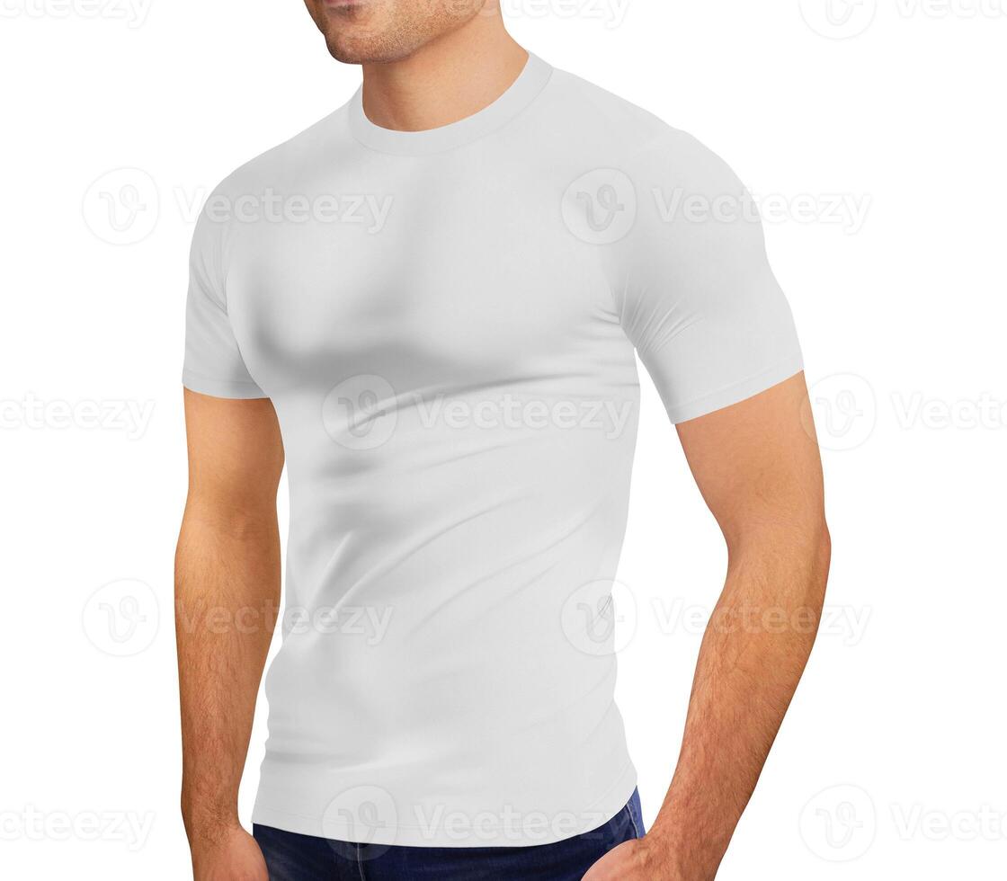 T-Shirt in Men Half Side on white background photo