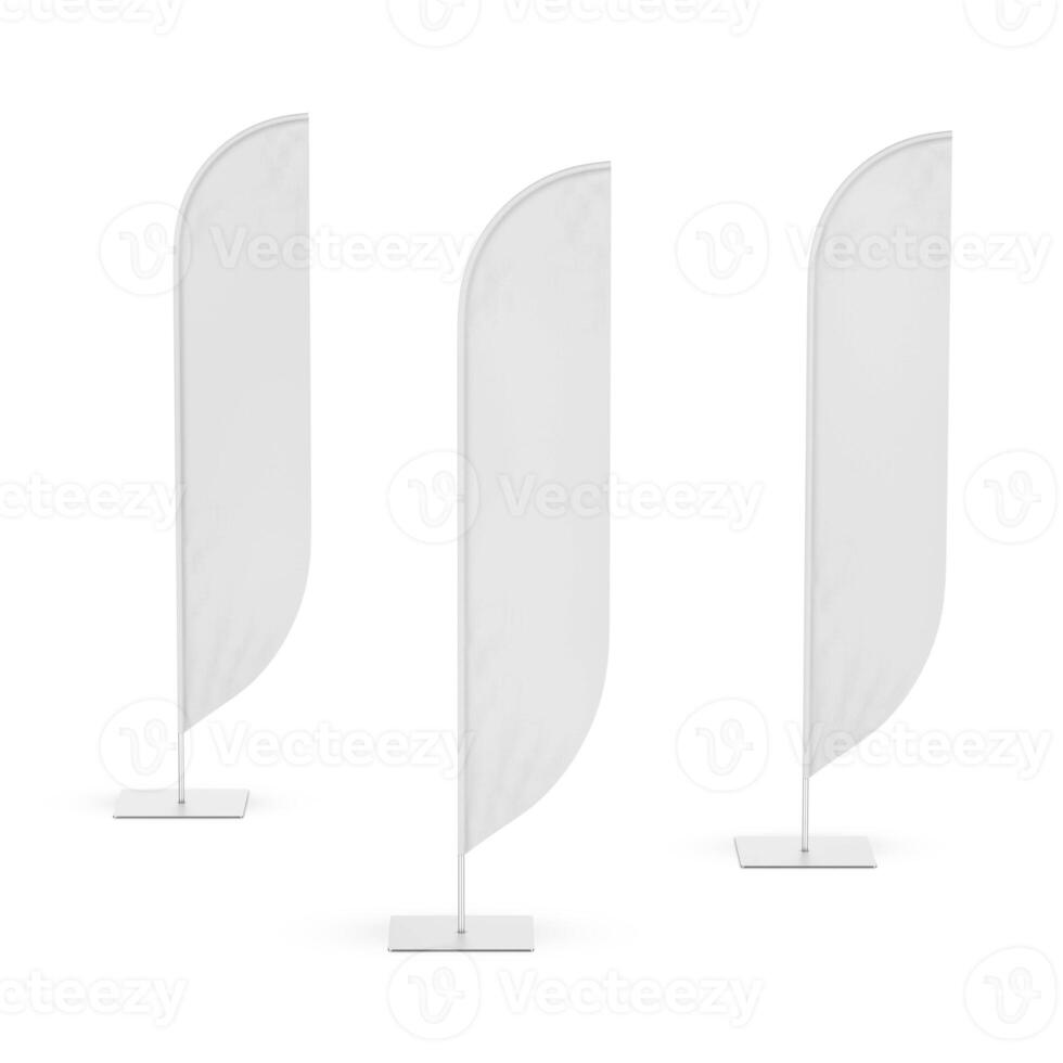 Feather Flag on white background photo