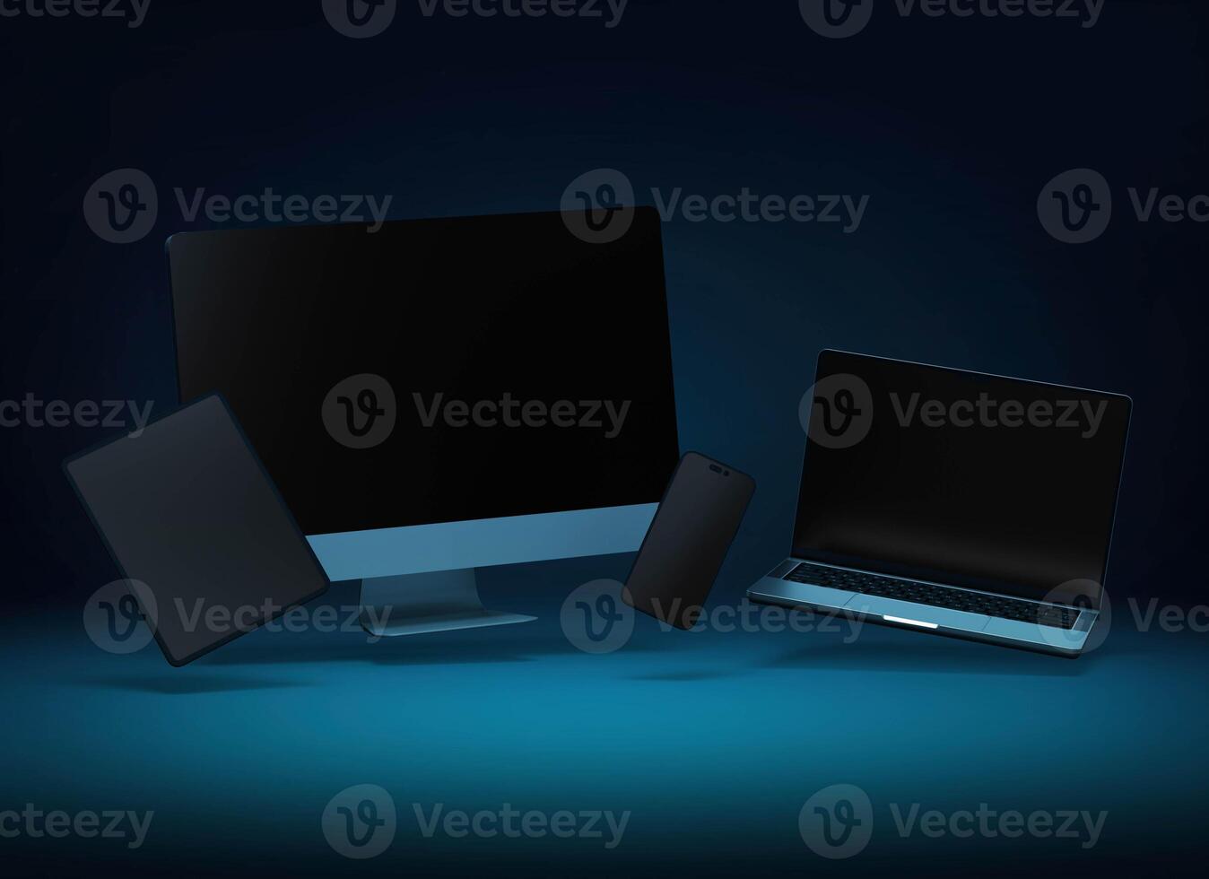 Floating Devices Dark Background photo