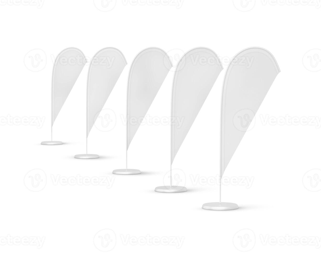 Feather Flag on white background photo
