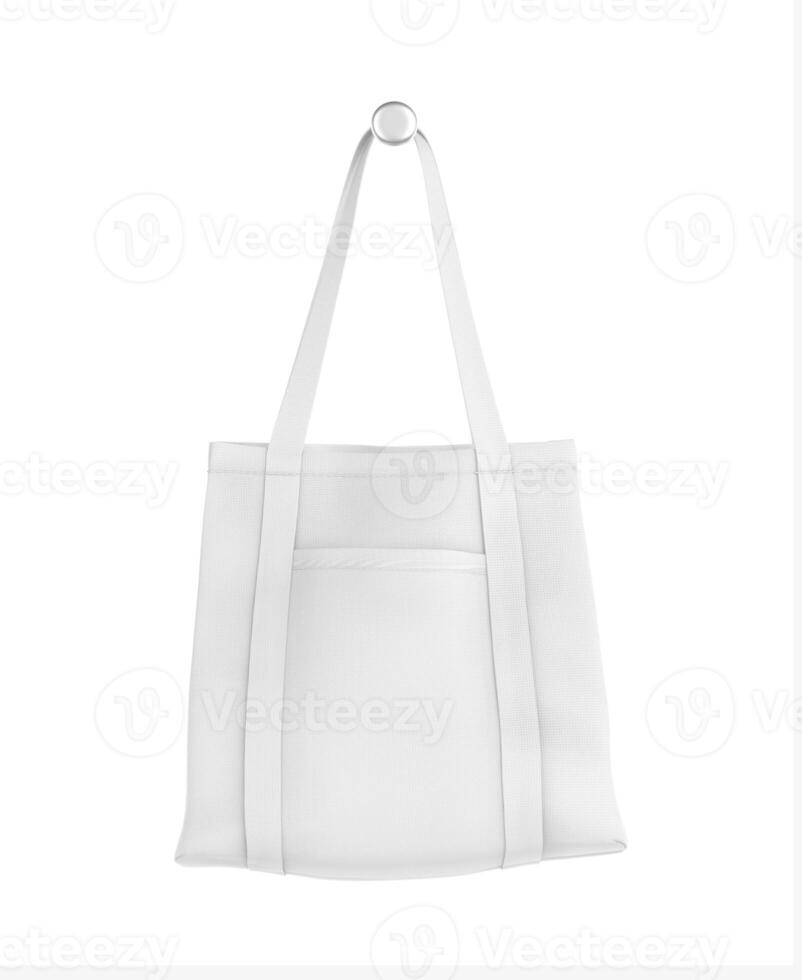 Tote Bag with Pocket on white background photo