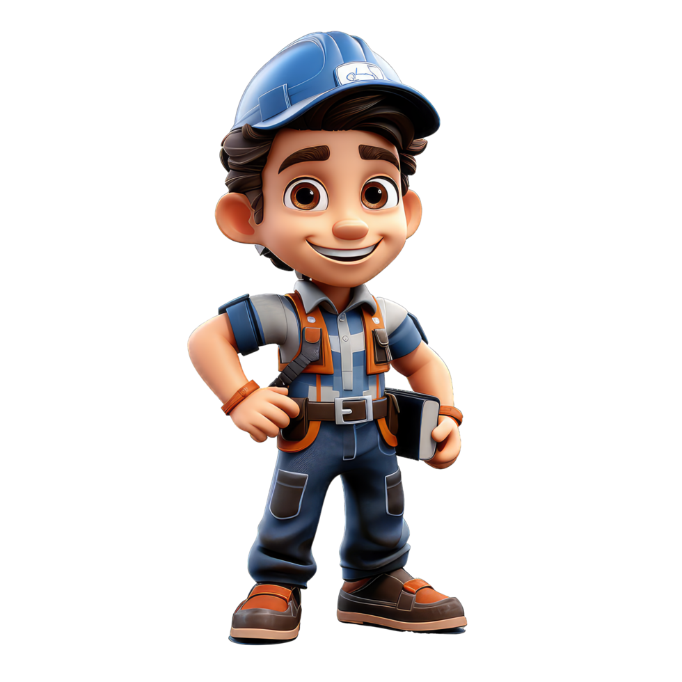 engineering cartoon character on Transparent Background png