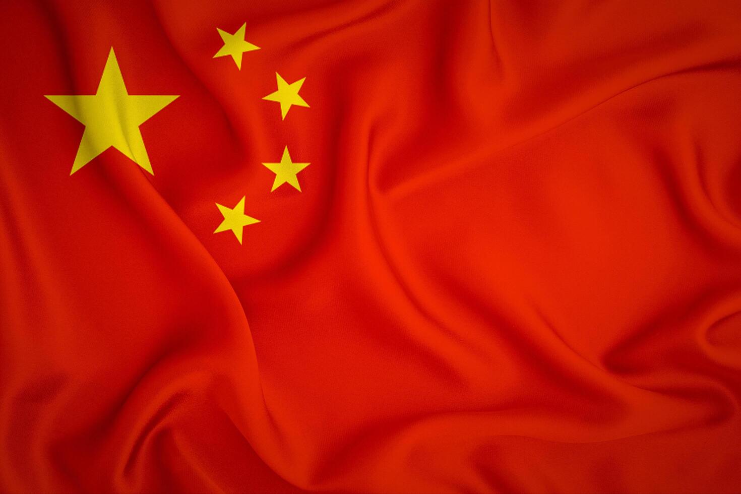 China flag background. China flag with fabric texture photo