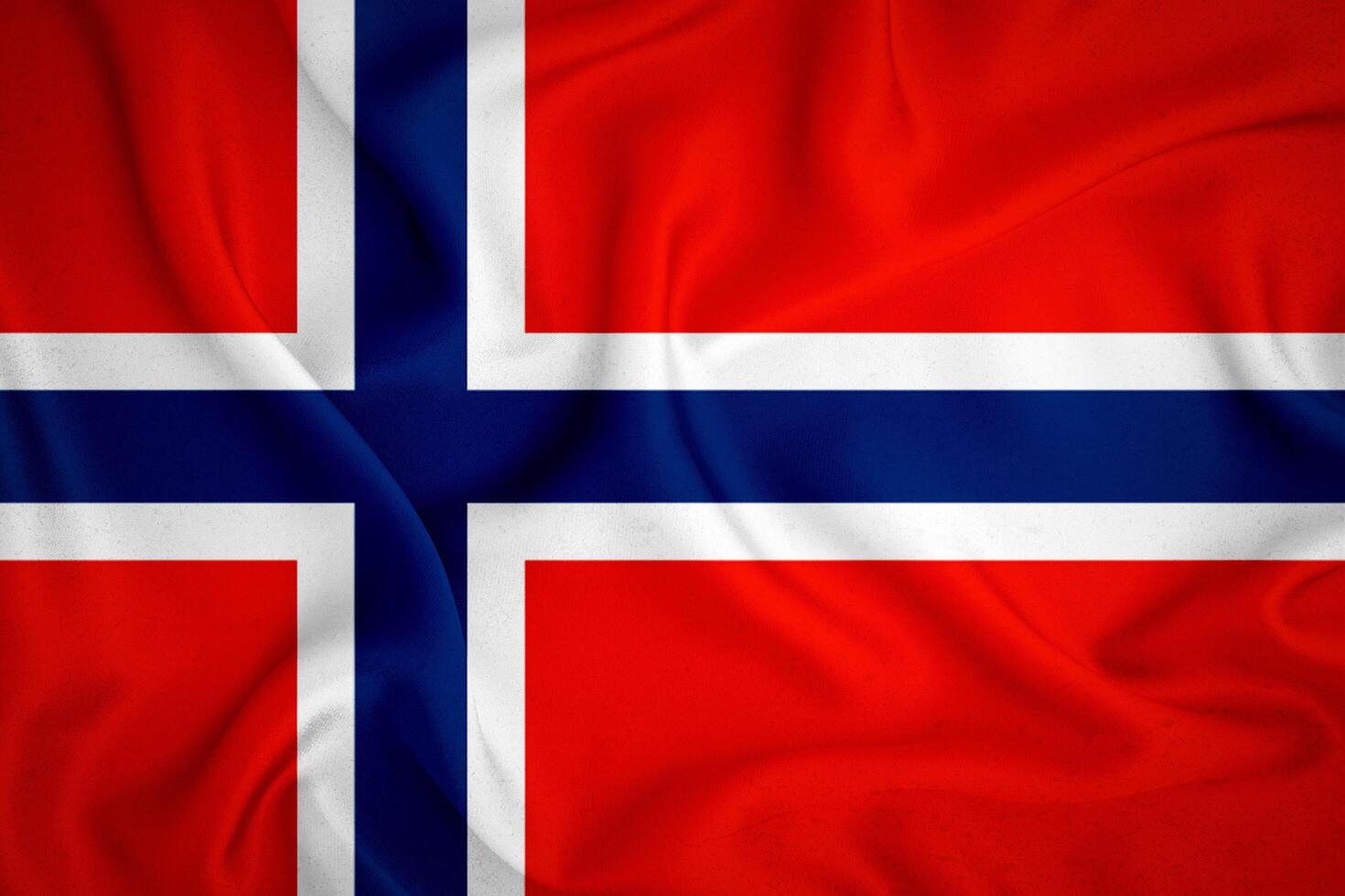 Norway flag background. Norway flag with fabric texture photo