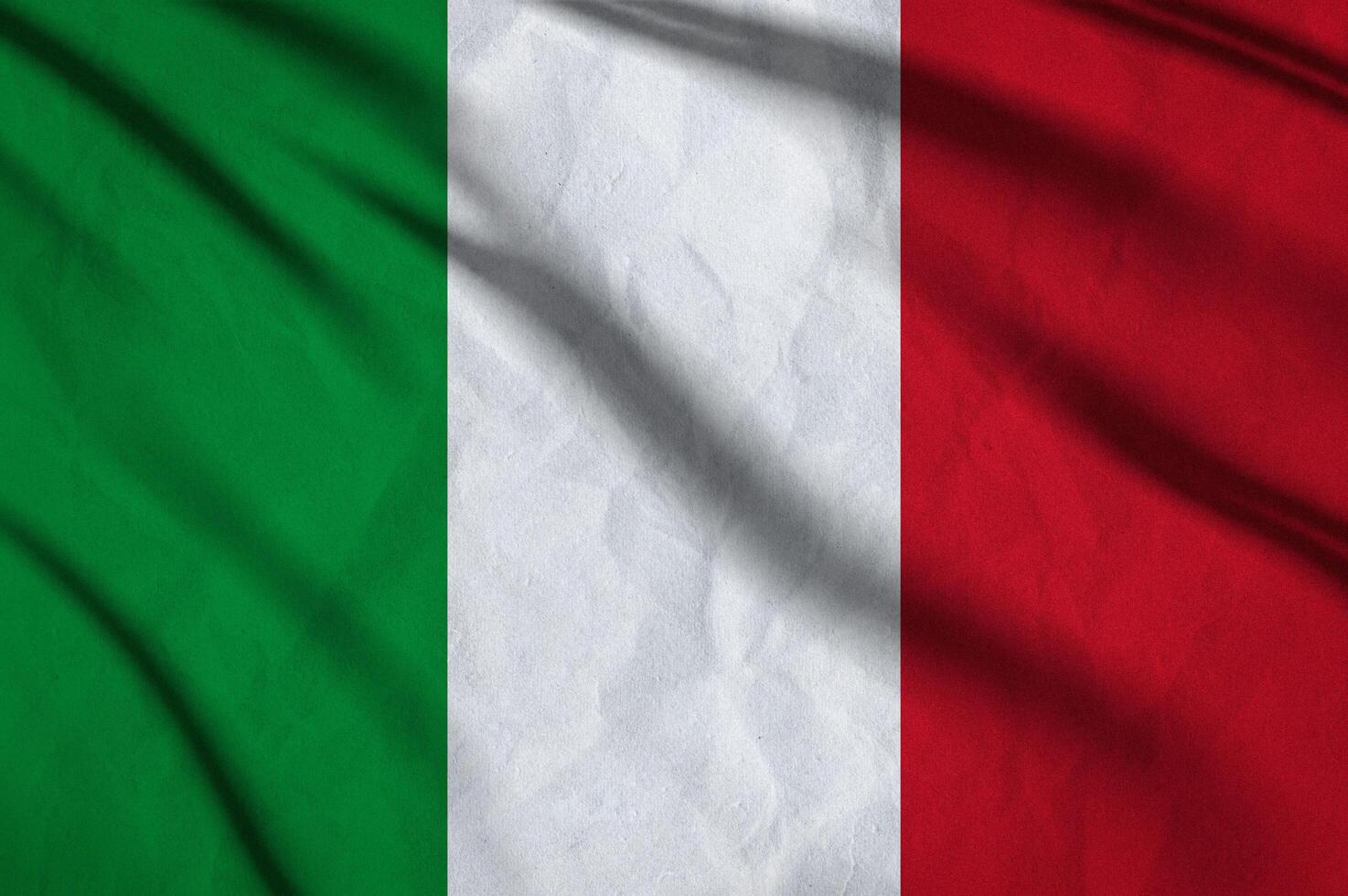 close up waving flag of Italy. photo