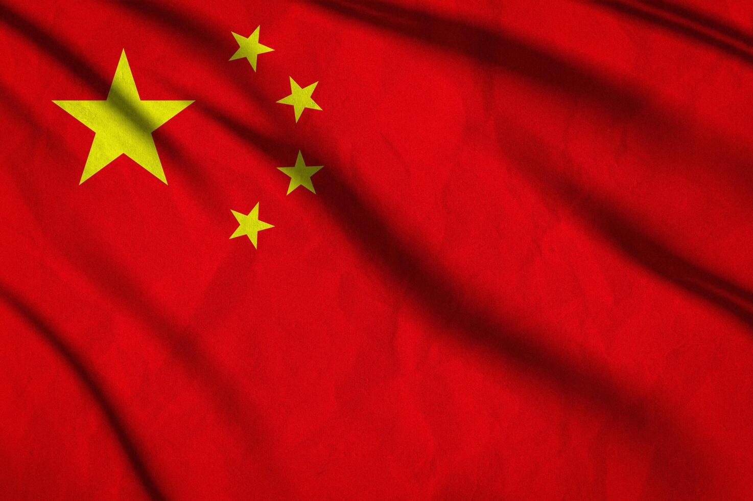 close up waving flag of China. photo