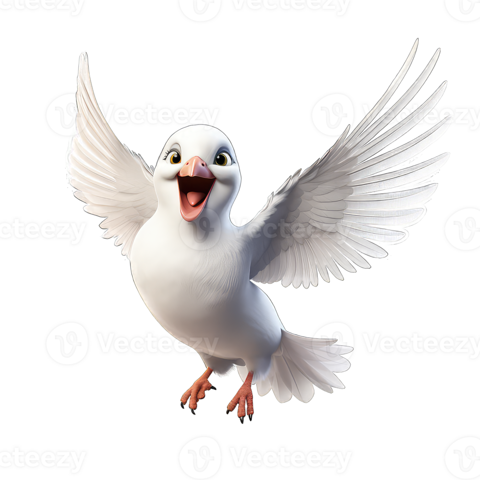 Dove cartoon character on Transparent Background png