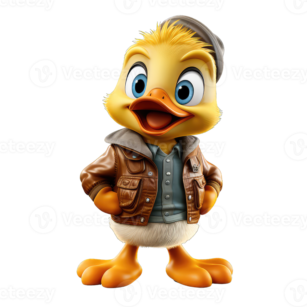 Duck cartoon character on Transparent Background png