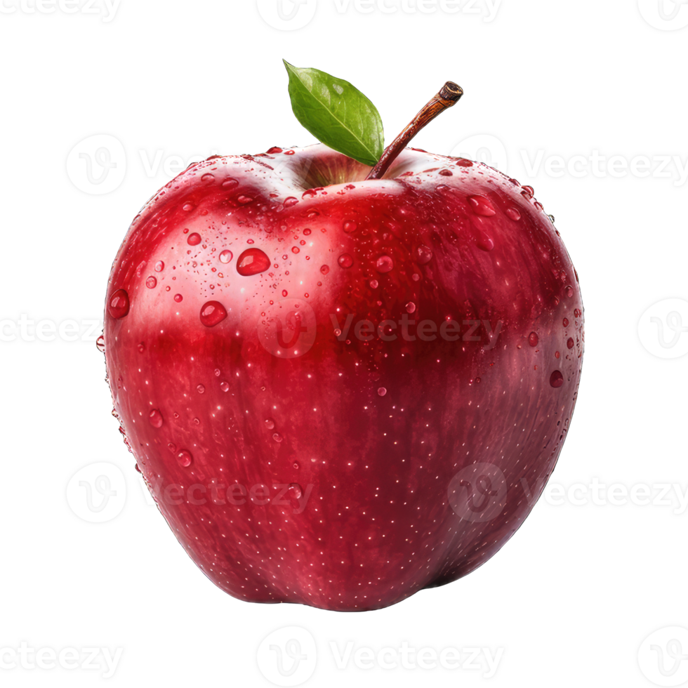 Red apple on transparent png