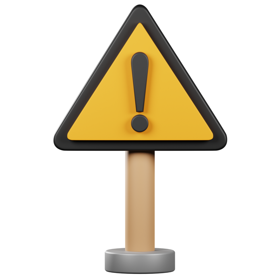 3D realistic Warning symbol exclamation mark symbol board png