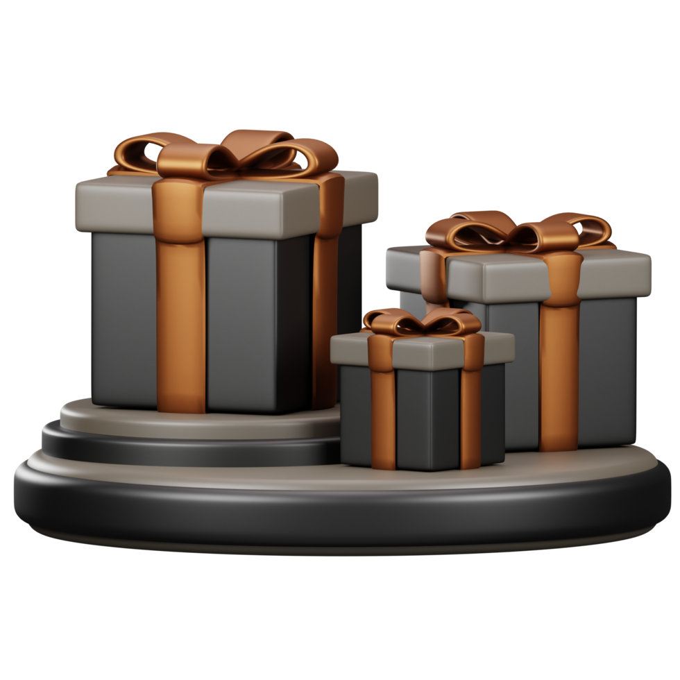 3d podium gift box png