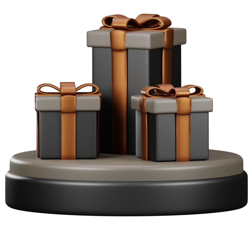 3d podium gift box png