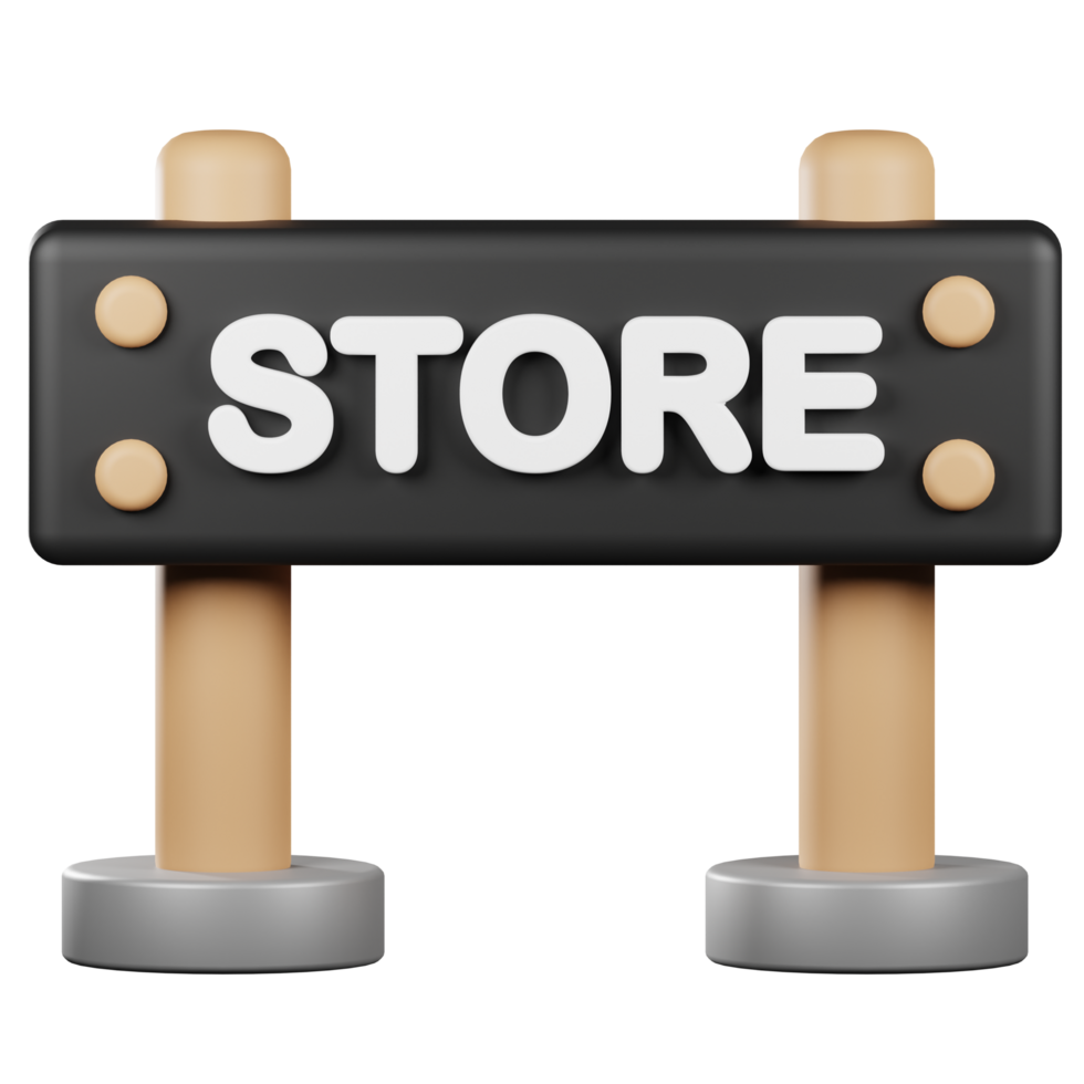 3d realistic store board png