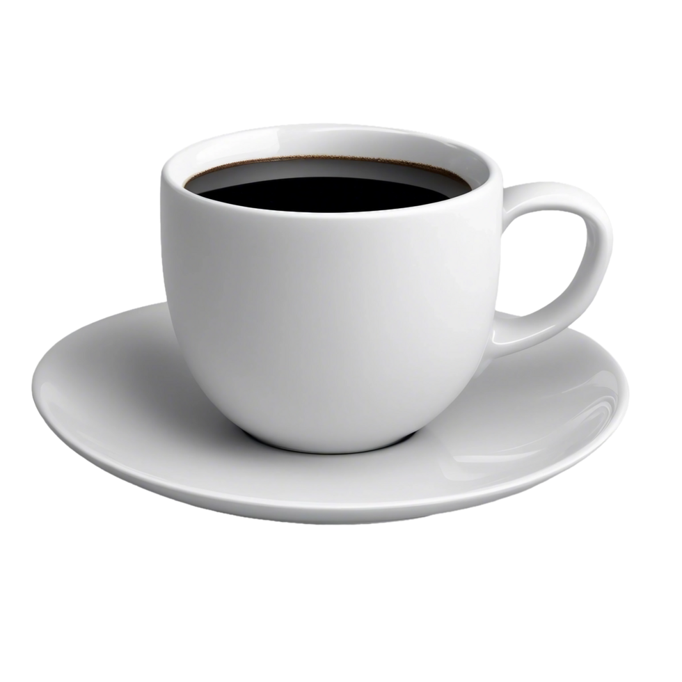 un taza de café en en transparente antecedentes png