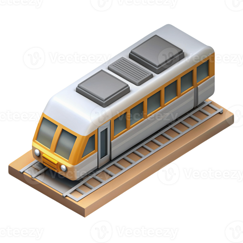 3d isometric icon of train png