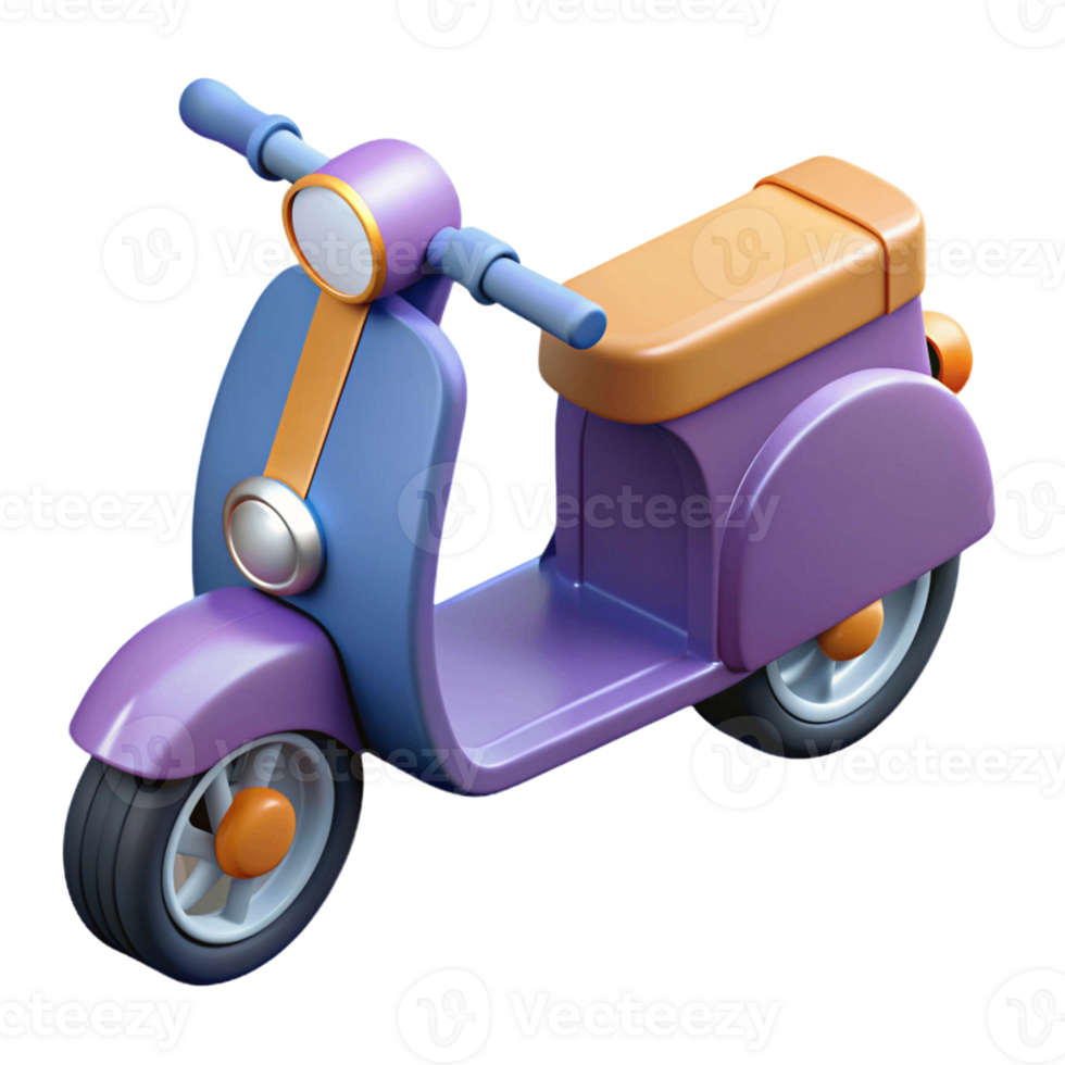 3d isometric icon of scooter png