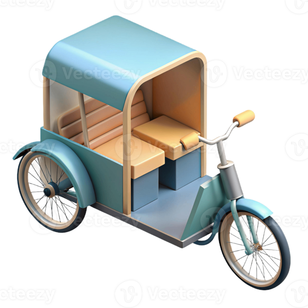 3d isometric icon of padicab png