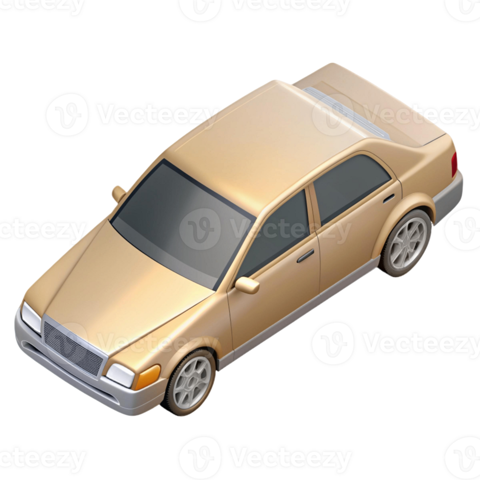 3d isometric icon of sedan car png
