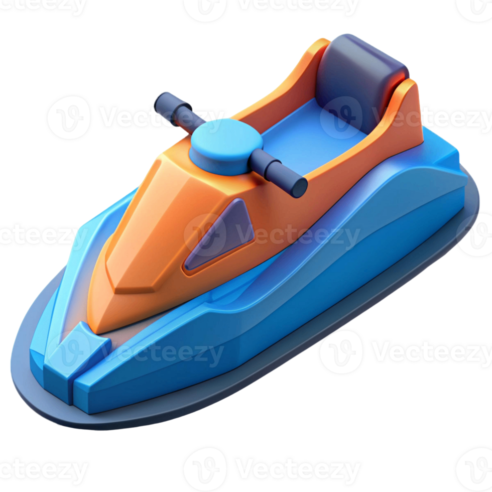 3d isometric icon of speed boat png