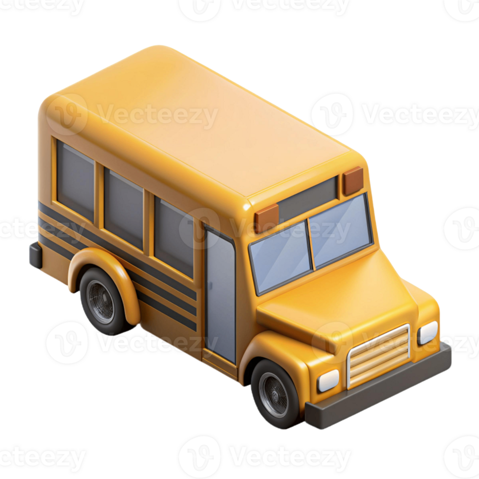 3d isometric icon of school bus png