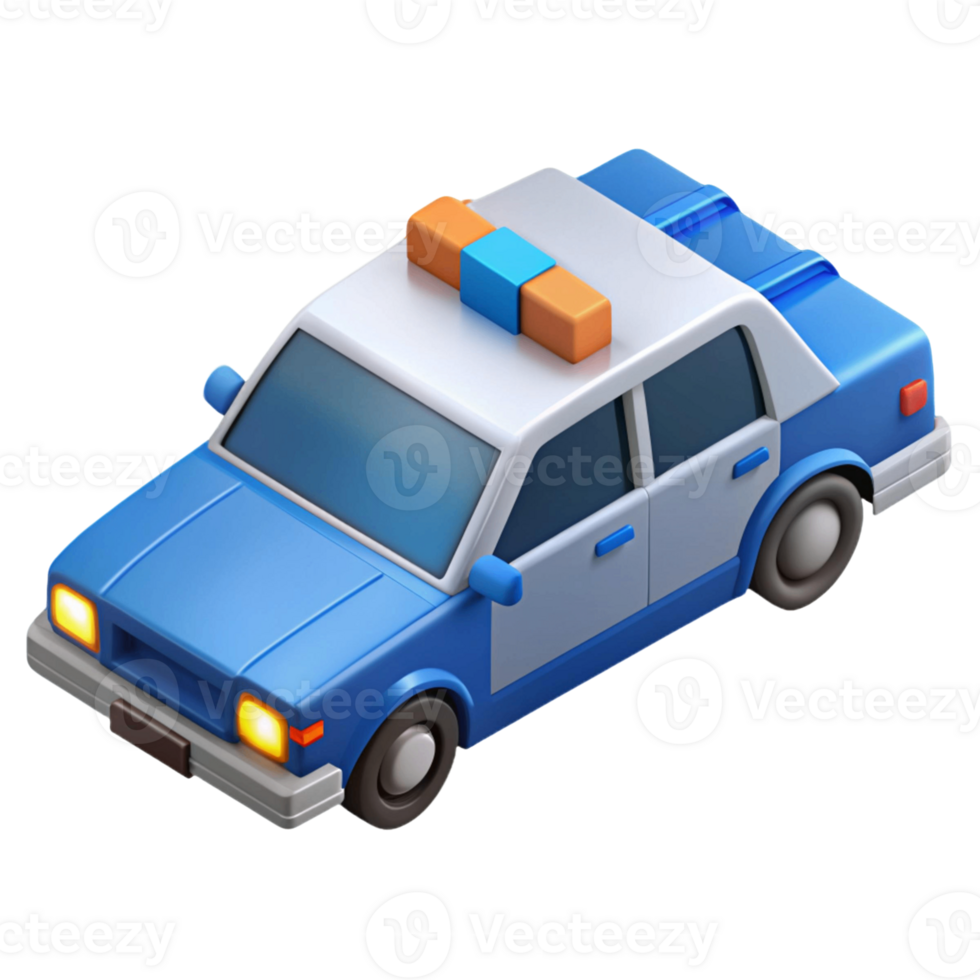 3d isometric icon of police car png