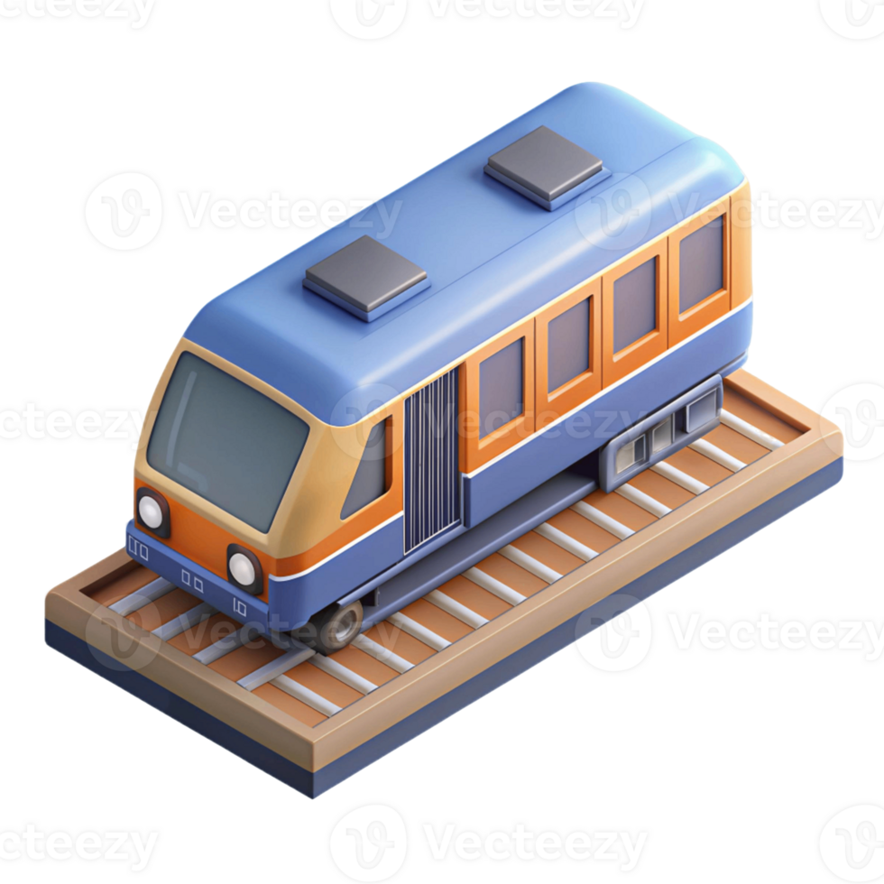 3d isometric icon of train png