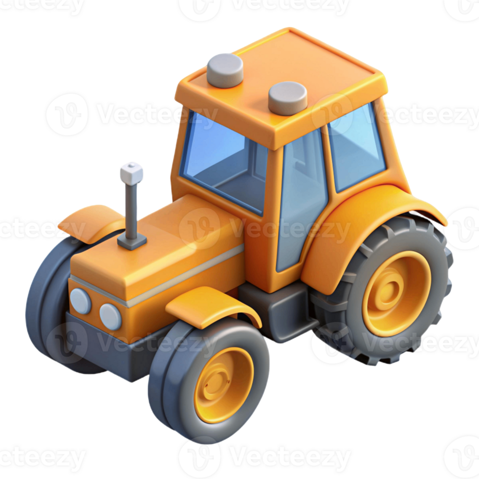 3d isometric icon of tractor png