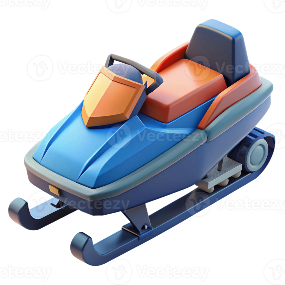 3d isometric icon of snow mobile png