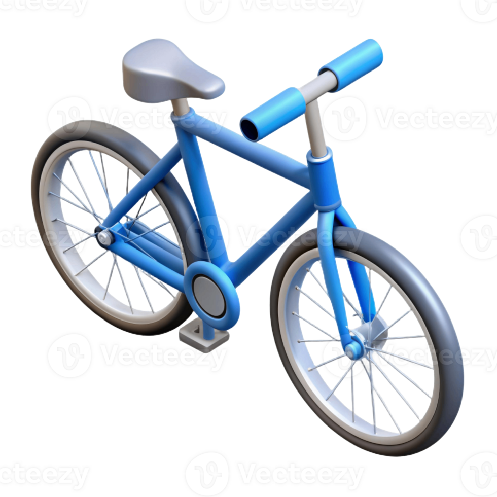 3d isometric icon of bicycle png