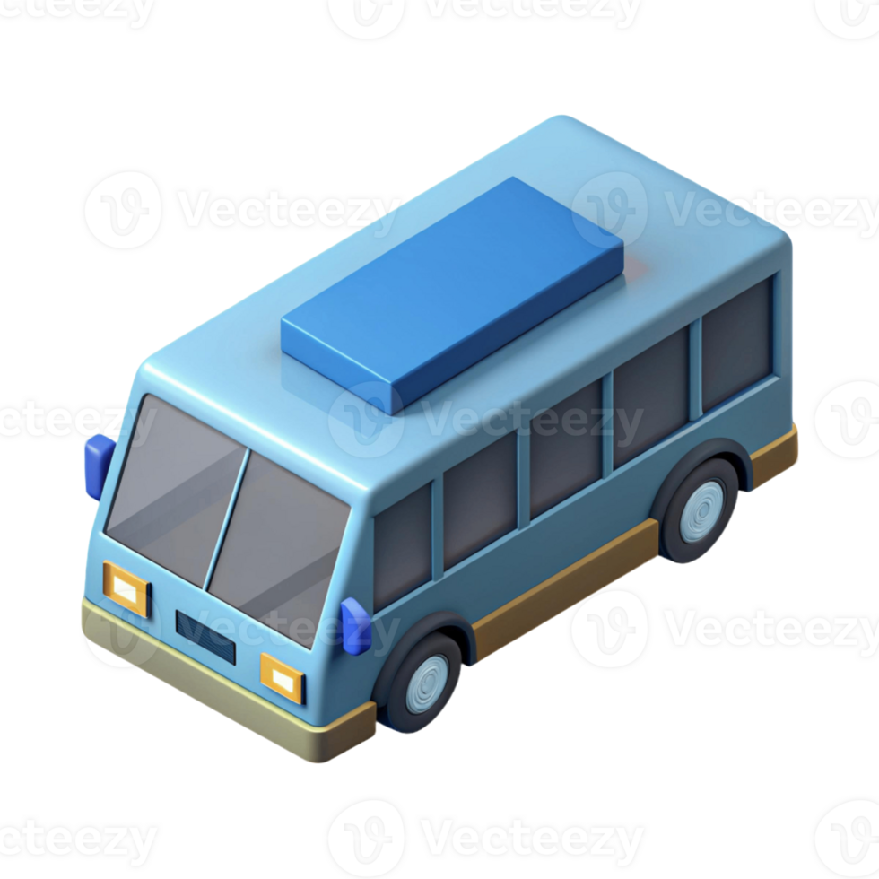 3d isometric icon of bus png