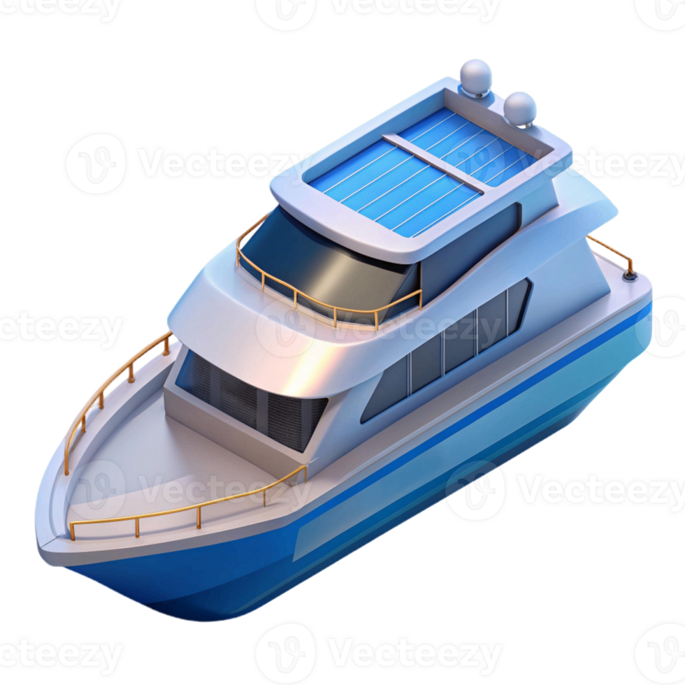 3d isometric icon of yacht png