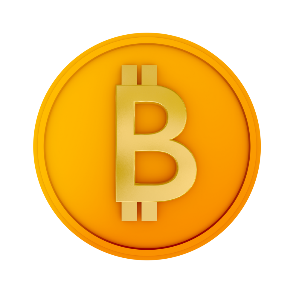 Basso poli bitcoin oro moneta icona png