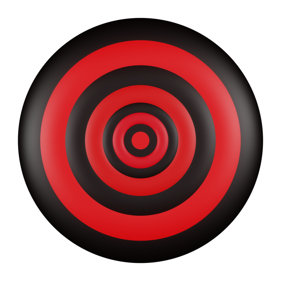 Red and Black 3D Bullseye Target png