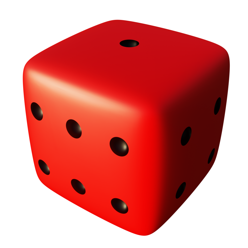 rojo 3d dado png