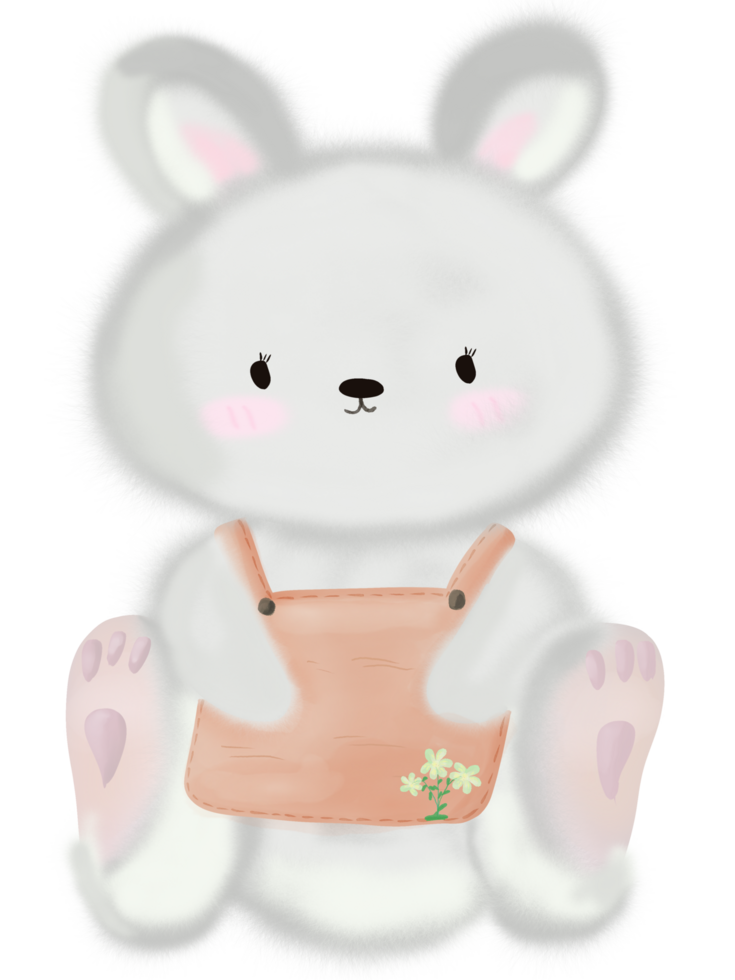 a cute bunny with a bag on its back png